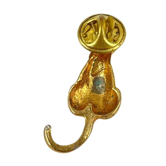 Gold-Tone Purple Cat Brooch Pin With Glossy Finish & Tail Accent - Picture 3 of 7